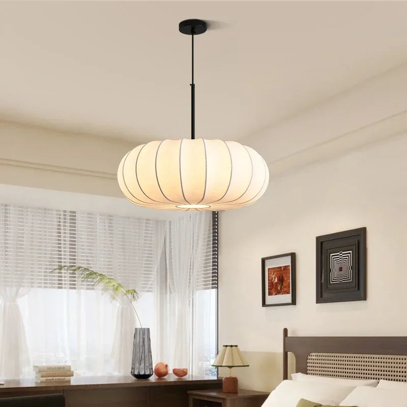 Silk Pendant Light | Elegant LED Chandelier for Dining Room and Bedroom