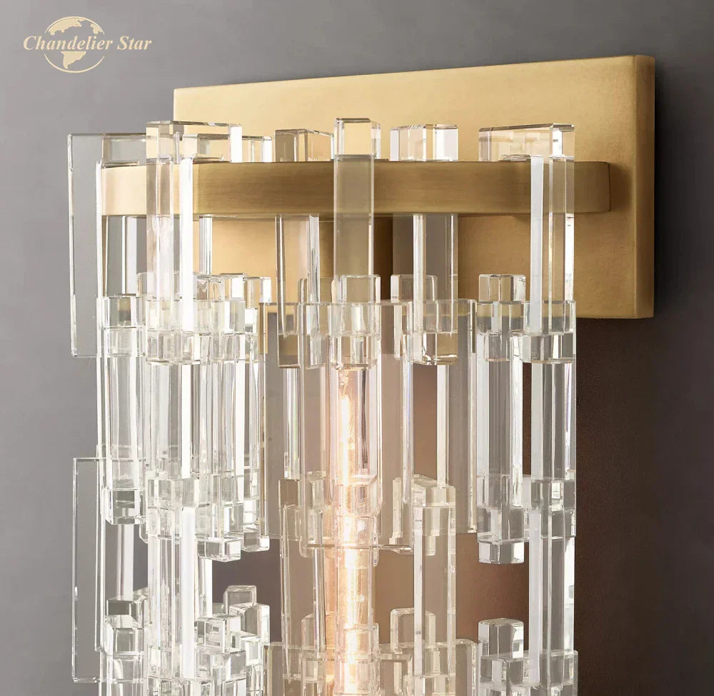 Marignan Round Crystal LED Wall Sconce Light - Modern Cristal Wall Lamp
