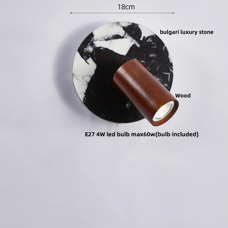 Afralia™ Bulgari Stone LED Wall Lights Outdoor Waterproof Bedside Lamp