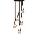 Glass Pendant Chandelier: Modern Leather Belt Luxury LED Lighting for Home Decor