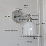 Clear Glass Iron Wall Lamp - Dual Light Up Down Rotate for Home Décor