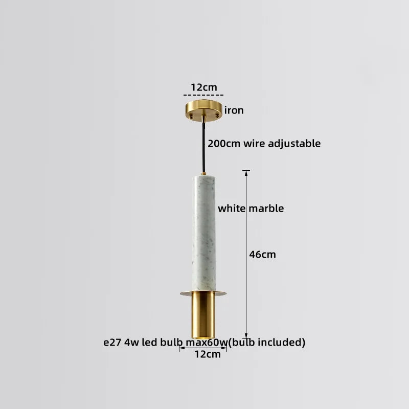 LED Marble Pendant Lamp: Modern Luxury Hanging Light for Home, Restaurant & Bedroom