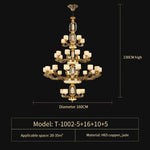 Natural Jade Chinese Chandelier for Living Room, Hotel, Restaurant, and Tea Room