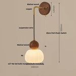 Wood LED Wall Lamp with Pull Chain Switch for Living Room, Dining Room, Bathroom