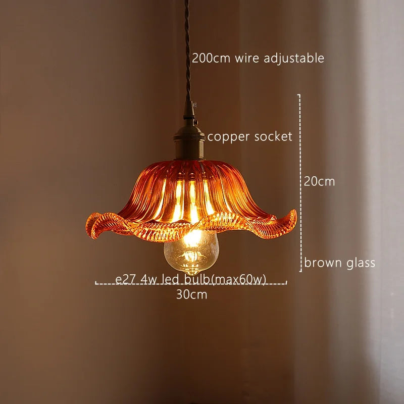 Green Stripe Glass Pendant Lamp Fixture for Home Decor & Kitchen Lighting