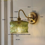 Clear Glass Wall Sconce LED Lights Modern Nordic Copper Bedside Lamp