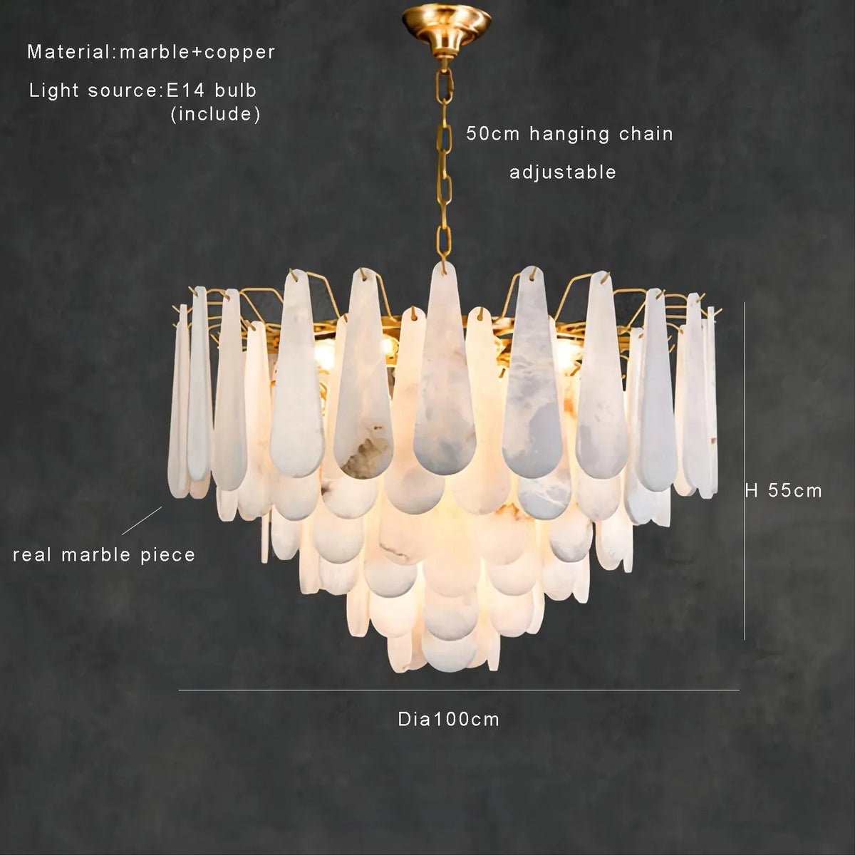Moonshade Marble Chandelier