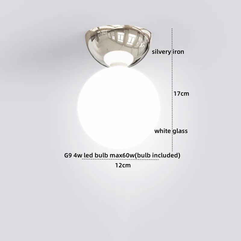 Iron Glass LED Ceiling Lights Modern Home Decor Lighting G9 Lamparas