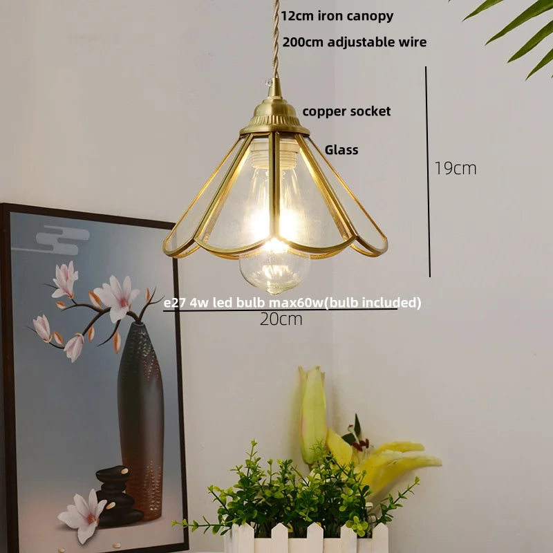 Blue Glass LED Pendant Lamp - Nordic Modern Hanging Light