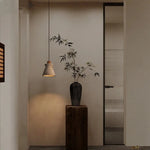 Stone LED Pendant Light: Nordic Modern Yellow Travertine Fixture for Living Dining Hallway