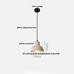 Afralia™ Colorful Stone LED Pendant Light - Nordic Modern Yellow Travertine Wood Canopy