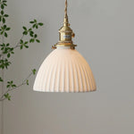 Wire Adjustable LED Pendant Light - Brass Knob Switch E27 Nordic Modern Ceramic Hang Lamp