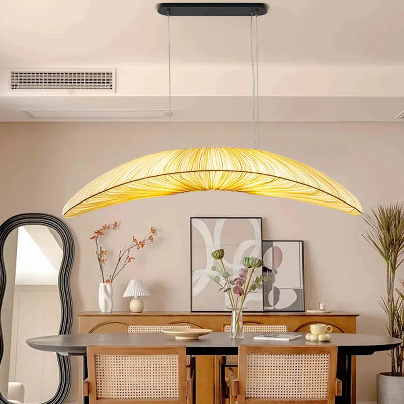 Wabi Sabi Fabric Pendant Light for Dining Room and Bar Decor