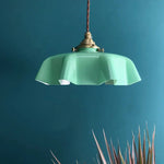 Afralia™ Cream Glass Copper LED Pendant Lamp for Kitchen Bedroom Living Room