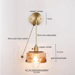 Copper Glass LED Wall Light for Modern Nordic Living Room Bedroom