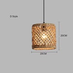 Hand-woven Natural Rattan Chandelier Pendant Light for Living Room Décor