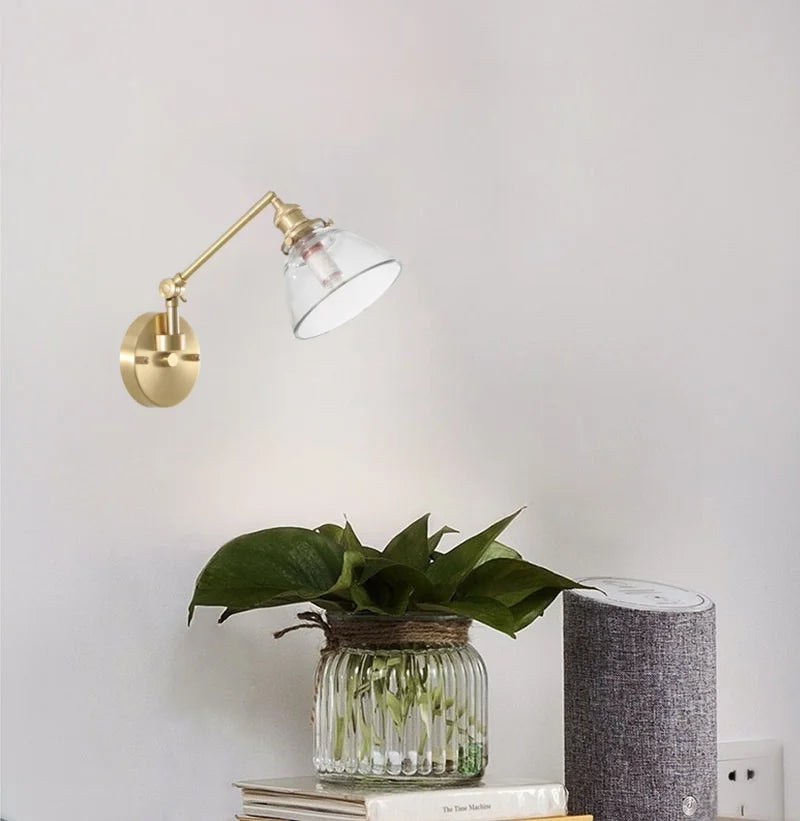 Afralia™ Clear Glass LED Wall Sconce Switch Light - Nordic Minimalism Design