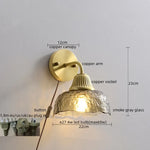 Copper Glass LED Wall Lamp Japanese Style Home Decor Fixture