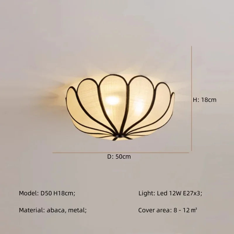 Wabi Sabi Flower Ceiling Light Creamy Petals for Bedroom