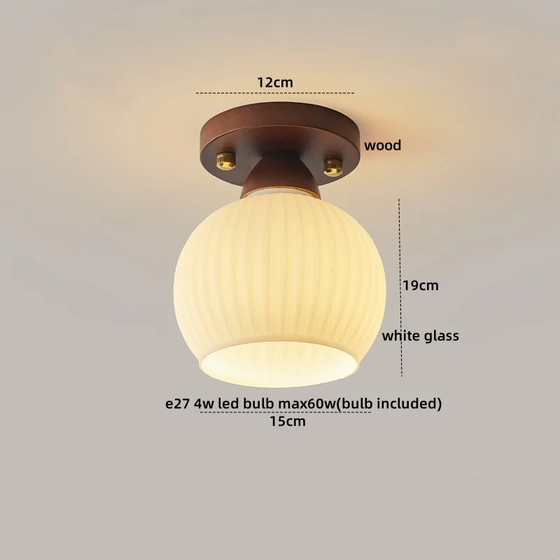 Walnut Copper LED Ceiling Light Modern Home Lighting Luminaria
