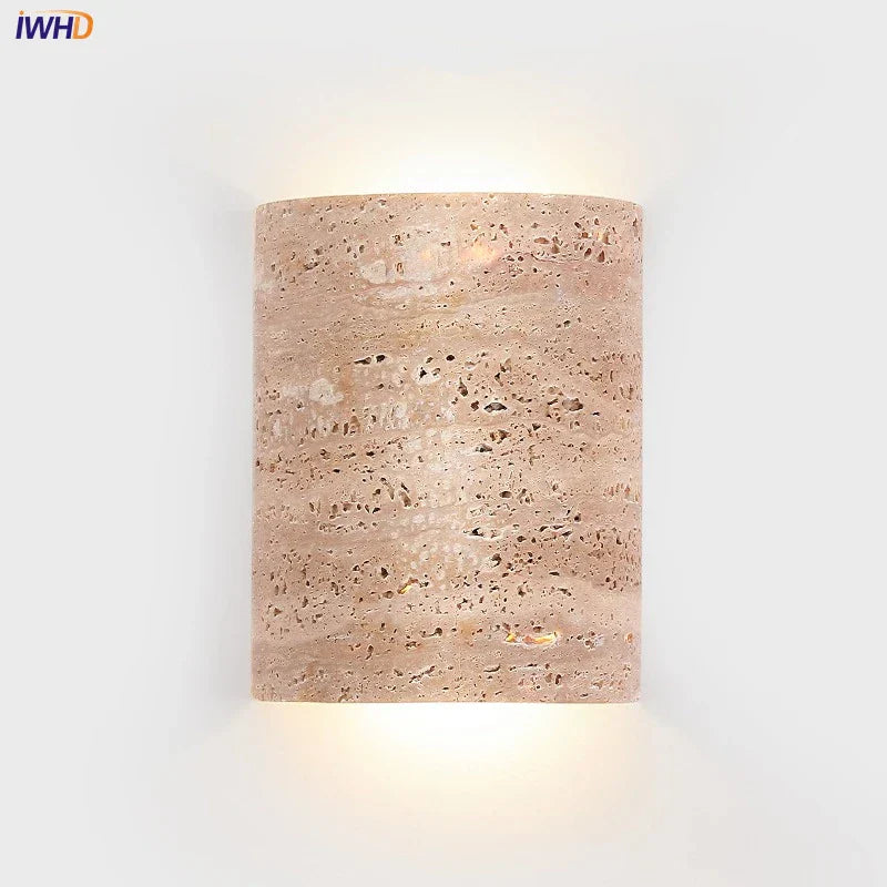 Yellow Travertine LED Wall Light Sconces for Living Room Home Decor