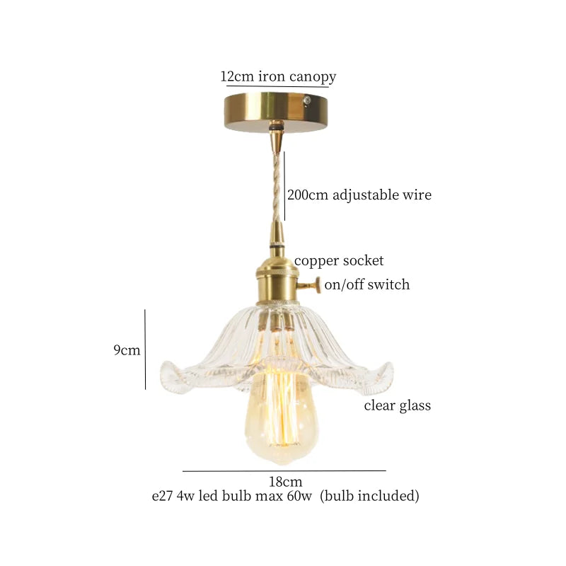 Green Glass LED Pendant Light Fixture - Modern Nordic Hanging Lamp