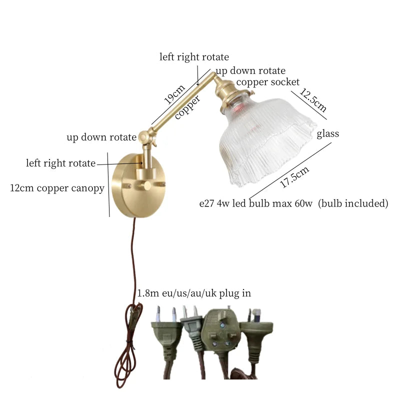 Afralia™ Wood LED Wall Lights Living Room Sofa Loft Mirror Bedside Lamp