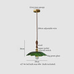 Glass LED Pendant Light Modern Wood Copper Hanglamp for Bar Cafe Loft