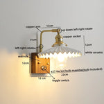 Walnut Ceramic LED Wall Lamp Pull Chain Switch - Modern Bathroom Mirror Light