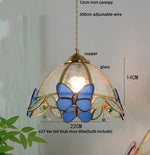 Butterfly Tiffany Glass Pendant Lamp Modern Nordic LED Hanging Light