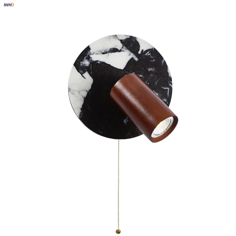 Wood & Stone LED Wall Lights - Modern Nordic Style for Home Decor