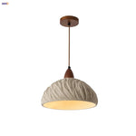Wood Cement Pendant Light Fixture Adjustable LED Modern Nordic Hang Lamp