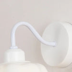 Afralia™ Glass Iron LED Wall Sconce Pull Chain Switch White Stair Light