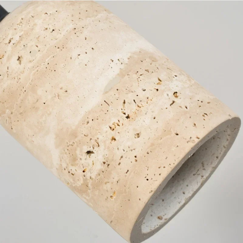 Yellow Travertine LED Pendant Lights: Modern Nordic Hang Lamp for Home Decor