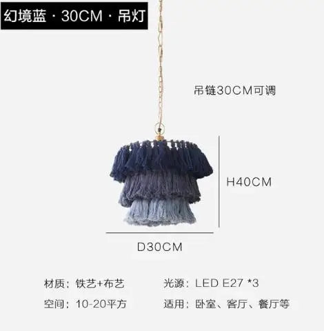 Fela Tassel Chandelier: Bohemian Chain Tiered Suspension Light for Living Room & Shop