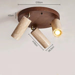Stone Ceiling Lamp Spot Light Adjustable Angle Wood Base
