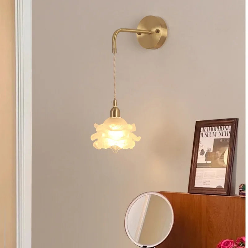 LED Glass Wall Lamp: Luxury Modern Bedroom Coffee Home Decor Vanity Light