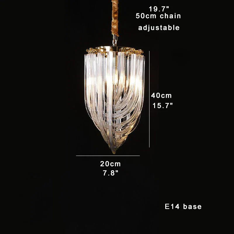 Black Stainless Steel Crystal Glass Ceiling Chandelier - LED Dimmable Luxury Nordic Light