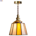Afralia™ Tiffany Brass Glass LED Pendant Lights for Home and Cafe Decor