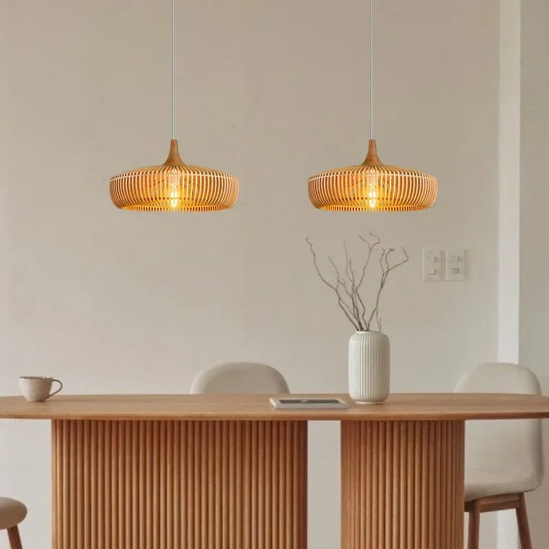Wood Suspension Pendant Lamp for Bedroom Dining Table Home Decor