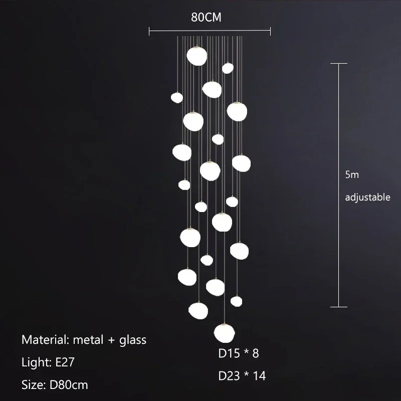 Glass Ball LED Pendant Lights for Home Decor, Living/Dining Room, Bar, & Stairs