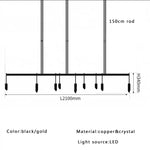 Crystal Pendant Light: Modern Luxury Designer Copper Fixture