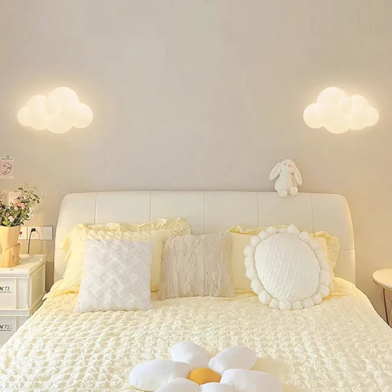 Star Shape Wall Lamp Kids Room Nursery Lighting - White Cloud Theme