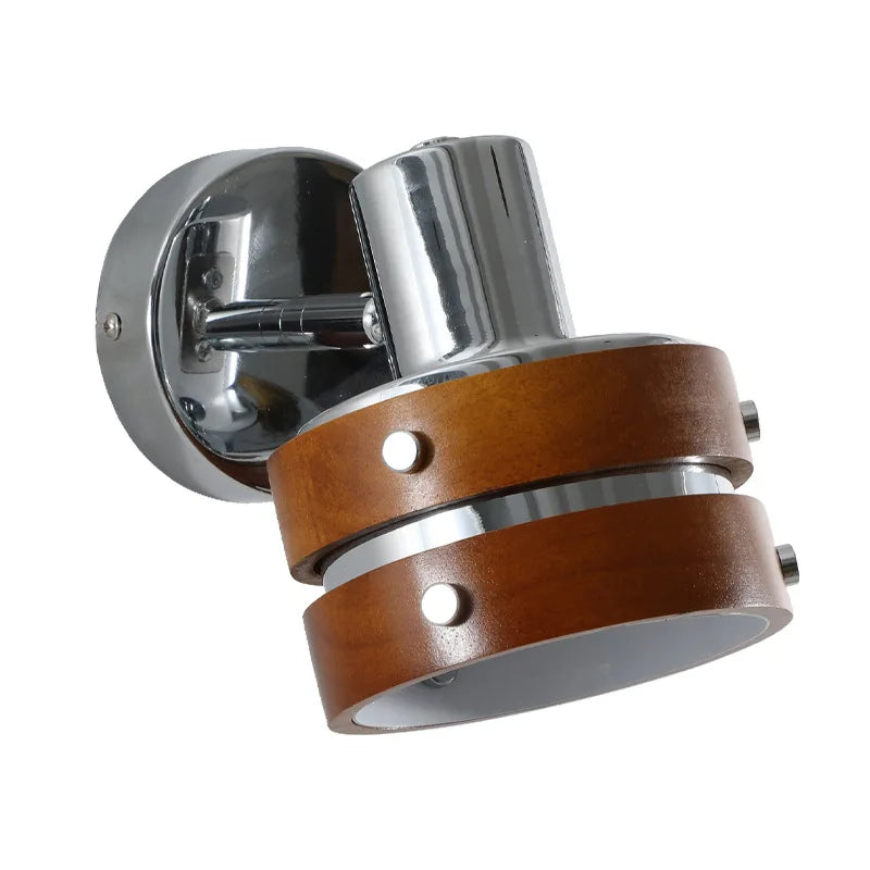 Vintage LED Wall Light Iron Wood Bedside Lamp Wandlamp