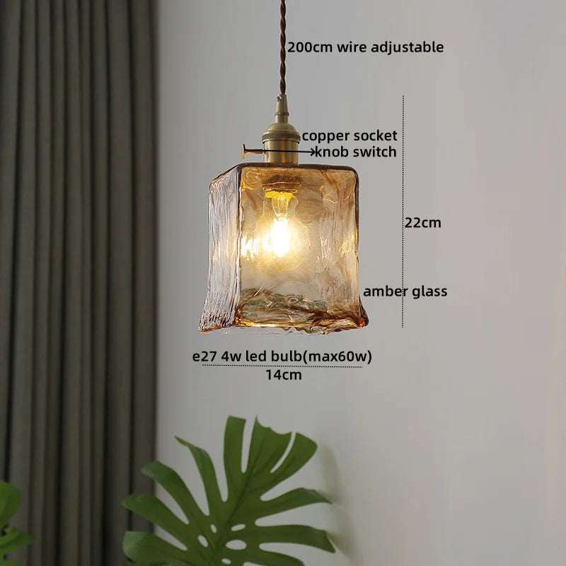 Clear Glass LED Pendant Light | Nordic Hanging Chandelier for Kitchen, Living Room