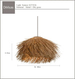 Rattan Pendant Lamp Chandelier for Restaurant Bar Home Decor, E27 Bulb