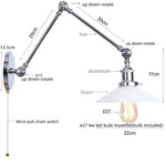 White Glass Swing Arm LED Wall Sconce for Industrial Loft, Coffee, Hallway