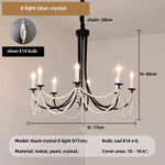 Afralia™ Black Metal Led Candle Chandelier Pendant Lights for Chic Home Decor