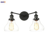 Black LED Wall Sconce 2-Head Lamp for Bedroom Bathroom Mirror