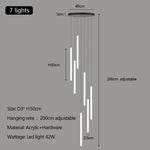 Modern Luxury LED Stair Pendant Chandelier Light for Villa